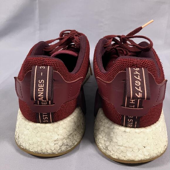 Adidas NMD R2 Shoes Mens Size 11 Maroon Red Boost Knit Sneakers Gum Sole‎ CQ2402 main image 10